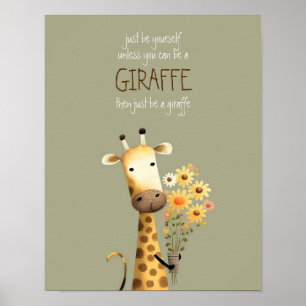 Girafa - Seja você mesmo Poster para Quarto de Cri
