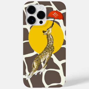Girafa Voadora Red Umbrella Brown Giraffe Padrão