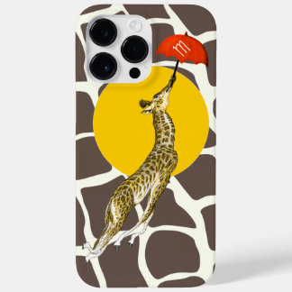 Girafa Voadora Red Umbrella Brown Giraffe Padrão