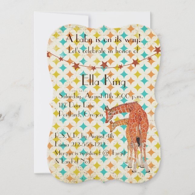 Girafas - Convite Para Bebê (Frente)
