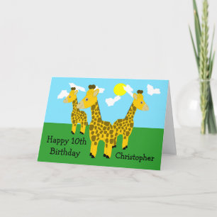 Girafas Design Personalizadas do 10º Cartão de Ani