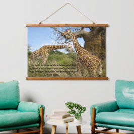 Girafas no campo por algumas árvores poster