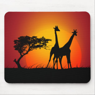 Girafas no mousepad de África