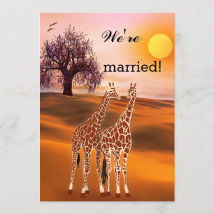 Girafas Safari Zoo Posto Convite para Casamento