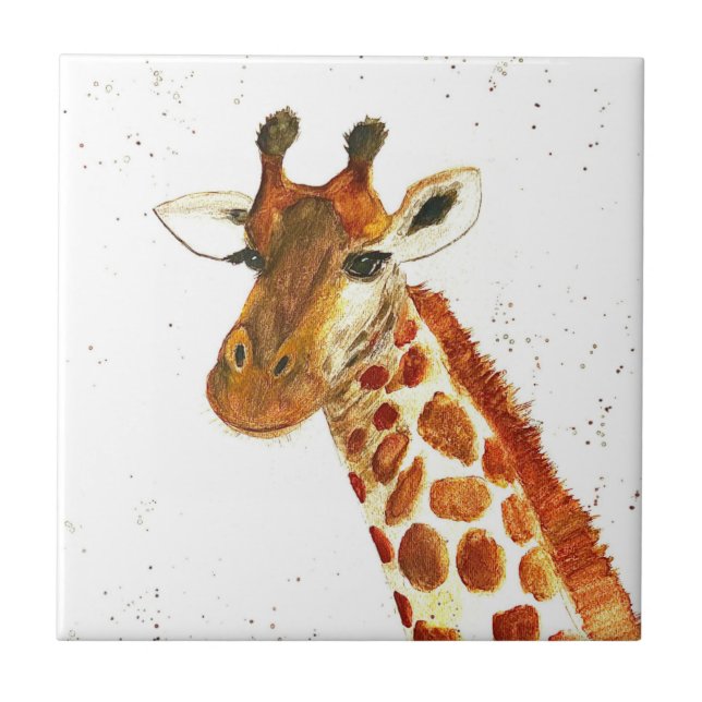 Giraffe aquarela animais Safari African Jungle (Frente)