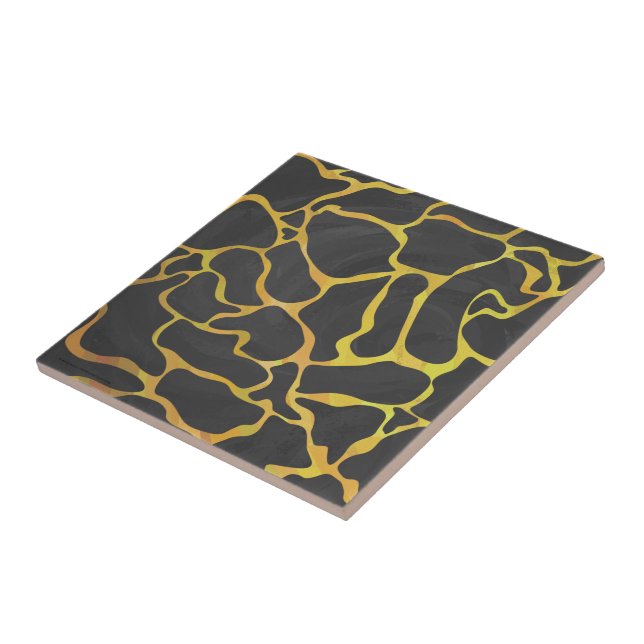 Giraffe Black and Yellow Impressão (Lateral)