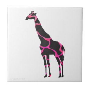 Giraffe Hot Pink e Black Silhout