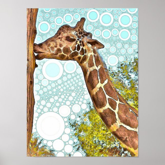 Giraffe Kiss Poster (Frente)