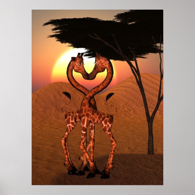 Giraffe Love Poster (Frente)