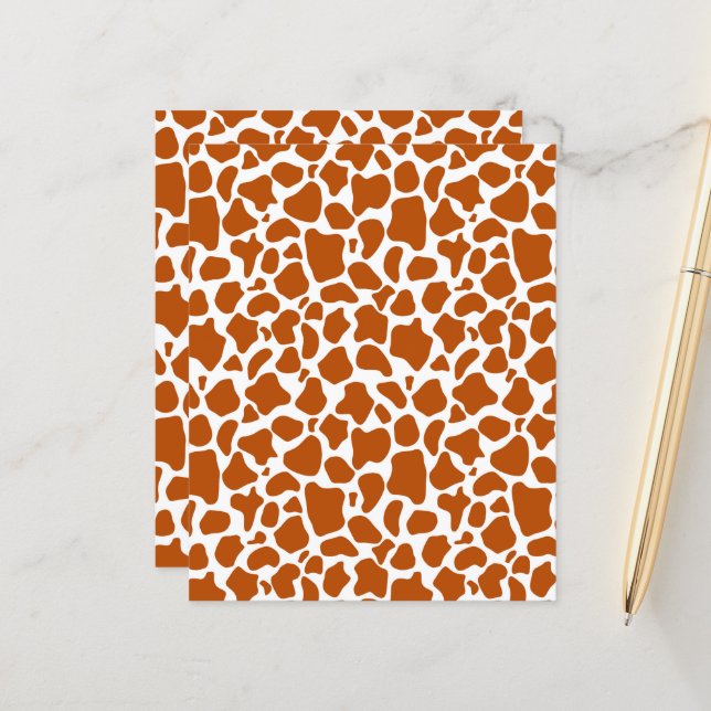Giraffe Orange Spots Print Craft Scrapbook Paper (Frente/Verso In Situ)