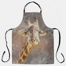 Giraffe Portraje Wildlife Fotografia Watercolor