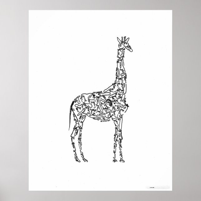 GIRAFFE - POSTER ANIMAL FUNNADO (Frente)