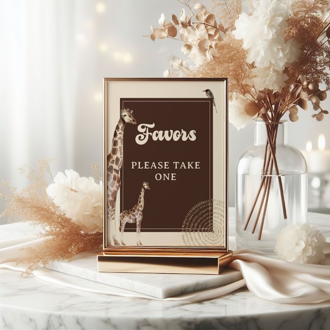 Giraffe Safari - Chá de fraldas Favorece o Poster (Criador carregado)