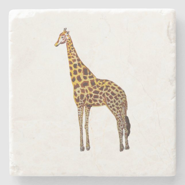 Giraffe Safari - Pintura de Porta copos de Pedra (Frente)