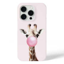 Giraffe soprando Capa de telefone de bolhas cor-de