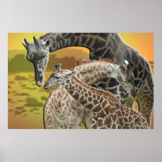 GIRAFFE TWISTER LOVE TRIÂNGULO FRAMED IMPRESSÃO
