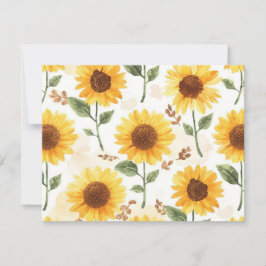 Girassóis Amarelos Cartão Floral Aquarela Capricho