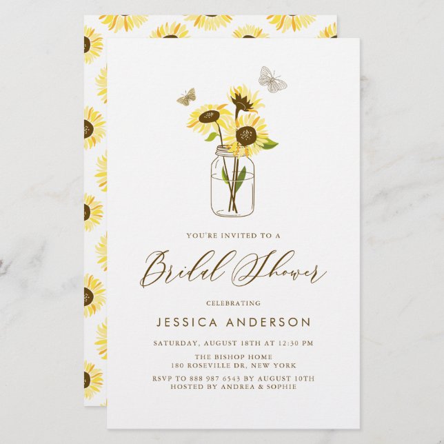 Girassóis Amarelos no Chá de panela de Jar (Frente/Verso)