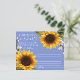 Girassóis azuis empoeirados compartilham um cartão