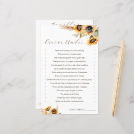 Girassóis chá de panela Sobre ou Sob jogo