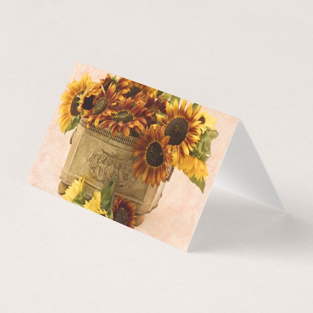 Girassóis De Laranja Na Placa De Cesto De Tin (Frente)