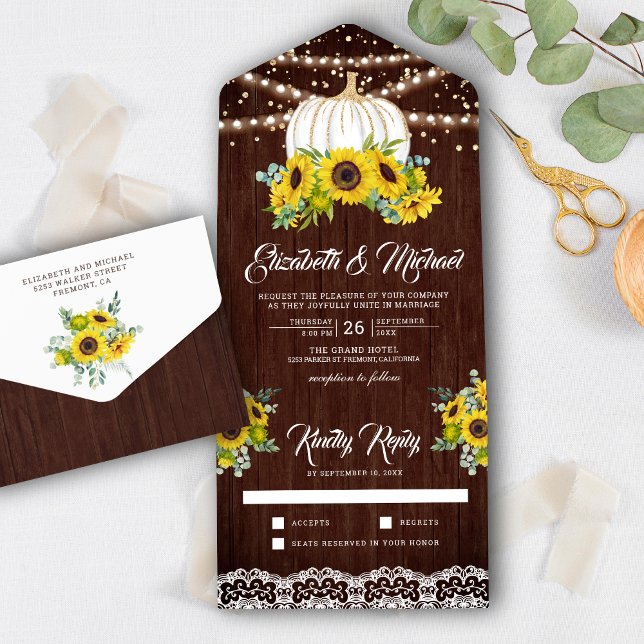 Girassóis de Madeira Rústica Casamento de Abóbora  (Criador carregado)