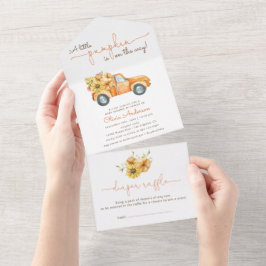Girassóis e Pumpkins Truck Chá de fraldas