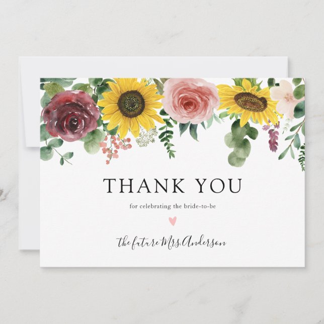 Girassóis e Rosas Chá de panela Obrigado (Frente)