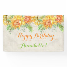 Girassóis em Aquarela Laranja Amarelo Verde Brilha