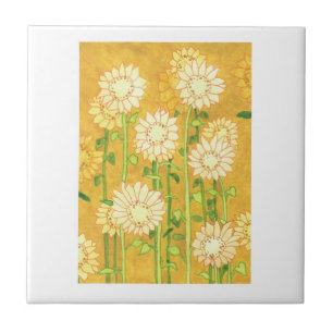 Girassóis em Watercolor, azulejos personalizados