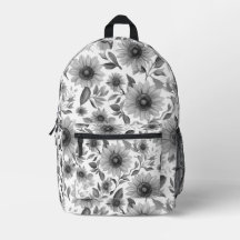 Girassóis Florais Preto E Branco