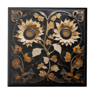 Girassóis góticos - Flor de Alivio preto Dourado