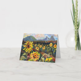 Girassóis havaianos com modelo de montanhas