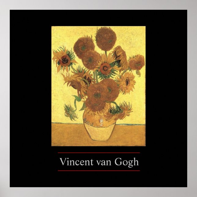 Girassóis por Van Gogh Poster Impressão (Frente)