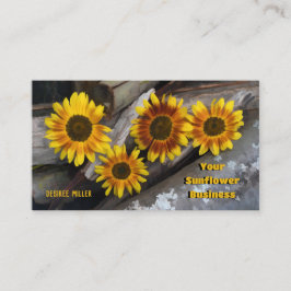 Girassóis Russos Em Madeiras Cartão de visita