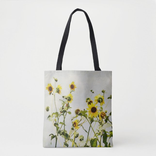 Girassóis Selvagens Flores Amarelas Tote Bag (Frente)