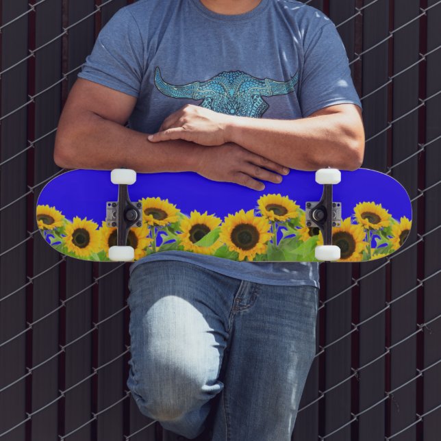 Girassóis Skateboard Céu Azul (Ao ar livre 3)