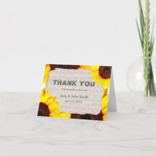 Girassol agradecimento personalizado de casamento