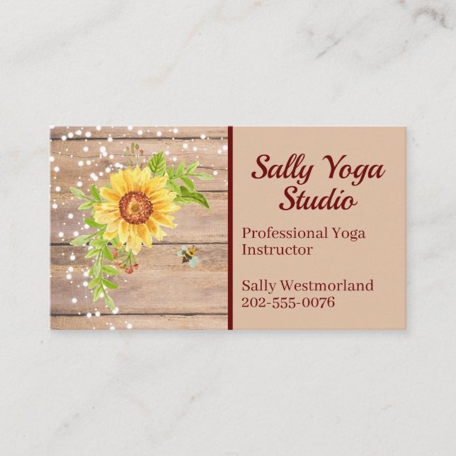 Girassol Amarelo Brilhante Qualquer Cartão de visi (Frente)