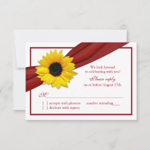 Girassol Amarelo Fita Vermelha Resposta Casamento