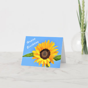 Girassol Amarelo no Cartão de Aniversário do Céu A
