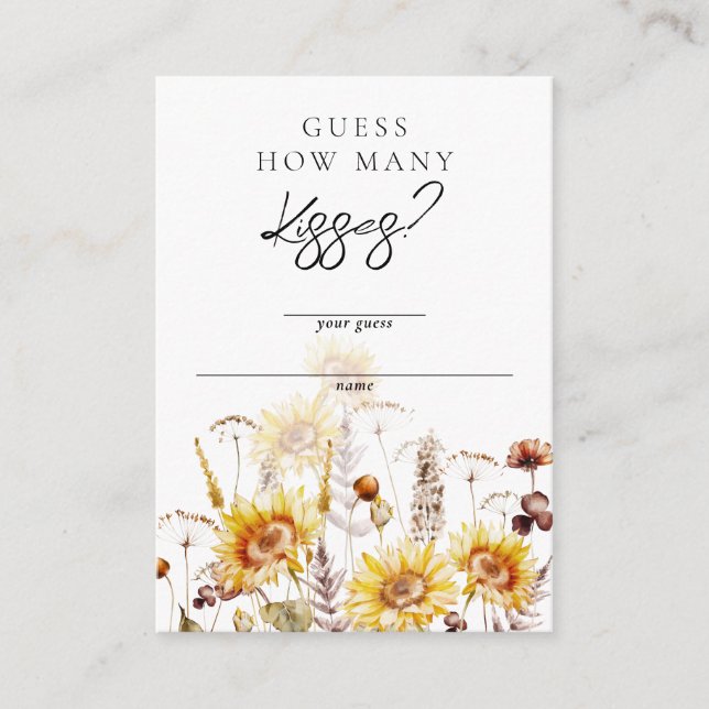 Girassol Boho Convite de Chá de Noiva Flor Silvest (Frente)