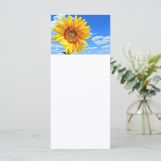 Girassol e Abelhas no Menu Céu Azul de Verão (Em pé/Frente)