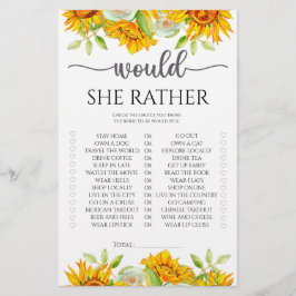 Girassol Jogo de chá de panela "Ela preferiria" 