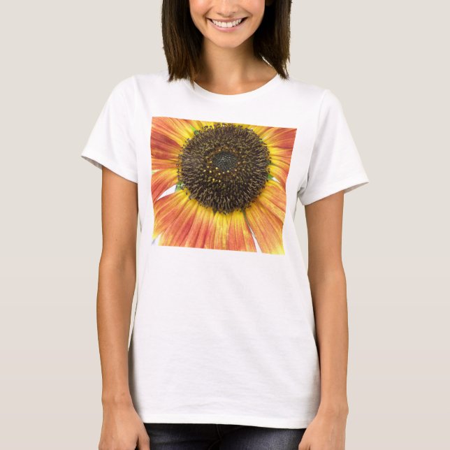 Girassol Laranja Damas T Camisa (Frente)