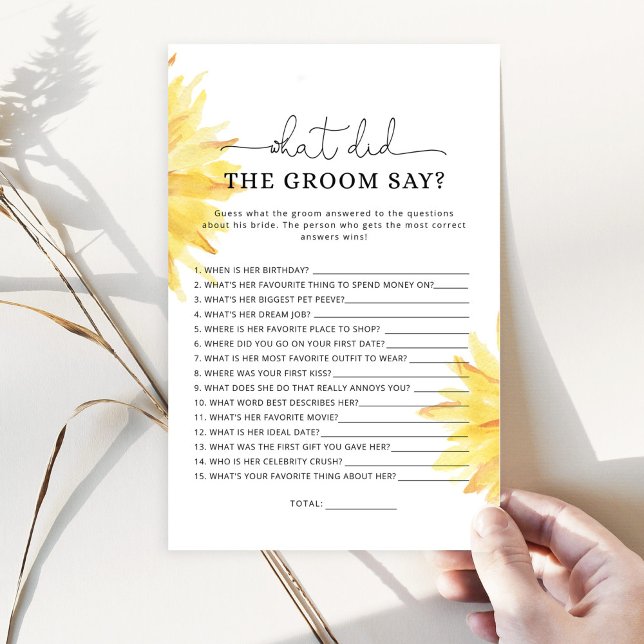 Girassol O que o noivo disse jogo de noiva? (Criador carregado)