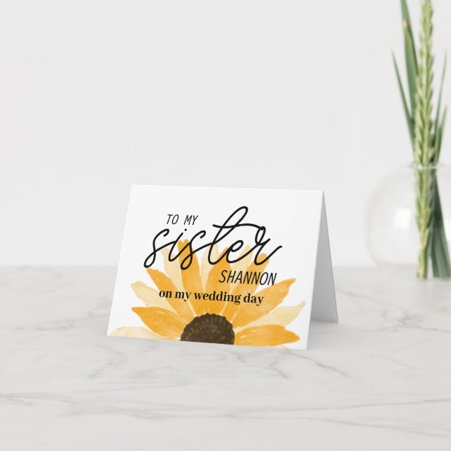 Girassol Personalizado Para Meu Cartão Irmã (Frente)