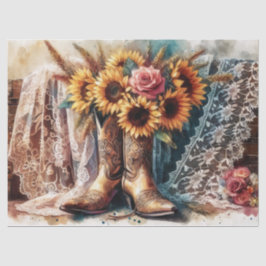 Girassol Russo, Cowboy Boots Papel Tecido Lace 2