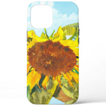 Girassol solteiro com Nuvens