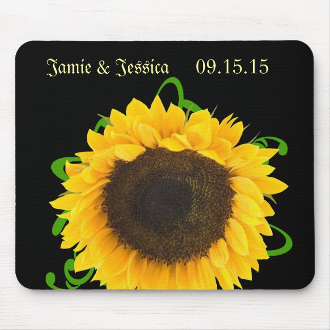 Girassol Você Escolhe Cor de Fundo MousePad (Frente)
